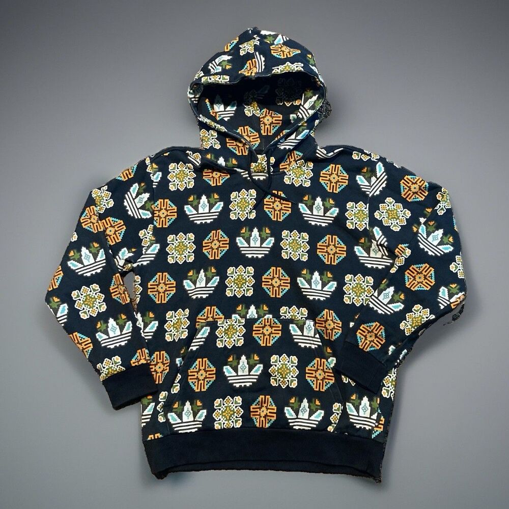 Adidas Originals Men's Tile Print Hoodie Navy Black Mens Medium JW1085